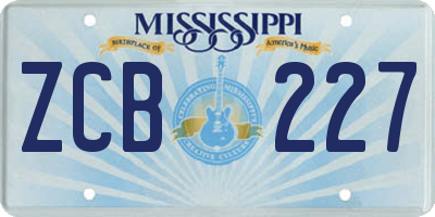 MS license plate ZCB227