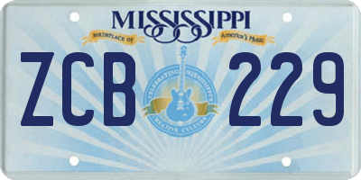 MS license plate ZCB229