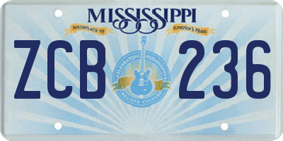 MS license plate ZCB236