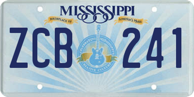 MS license plate ZCB241