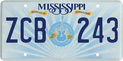 MS license plate ZCB243