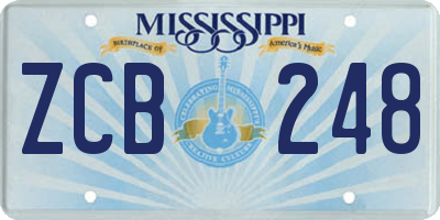 MS license plate ZCB248