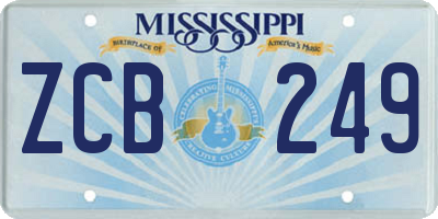 MS license plate ZCB249
