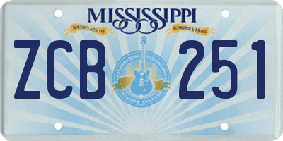 MS license plate ZCB251