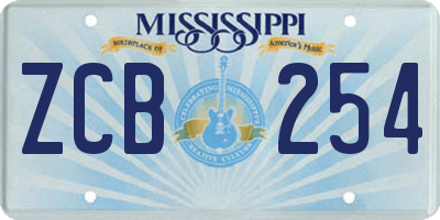 MS license plate ZCB254