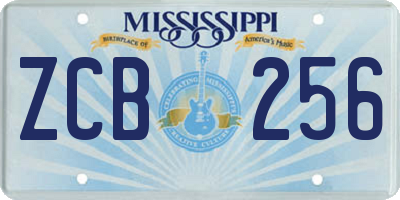 MS license plate ZCB256
