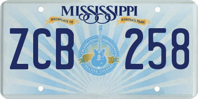 MS license plate ZCB258