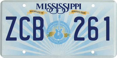 MS license plate ZCB261