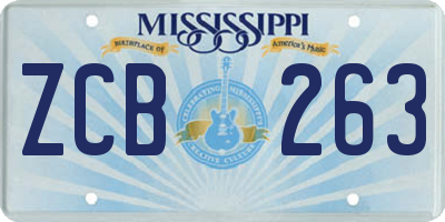 MS license plate ZCB263