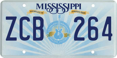 MS license plate ZCB264