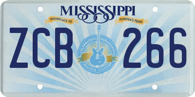 MS license plate ZCB266
