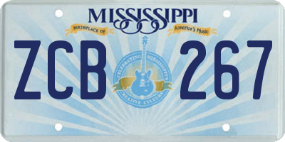 MS license plate ZCB267