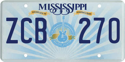 MS license plate ZCB270