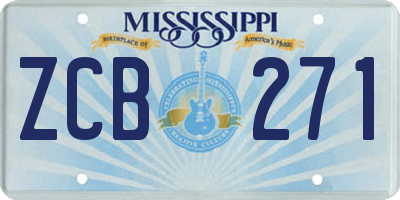 MS license plate ZCB271