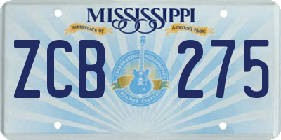 MS license plate ZCB275
