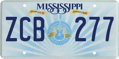 MS license plate ZCB277