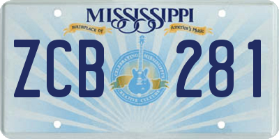 MS license plate ZCB281
