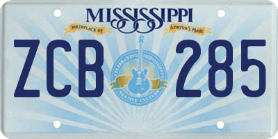 MS license plate ZCB285
