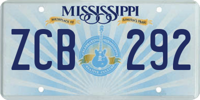 MS license plate ZCB292