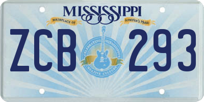 MS license plate ZCB293