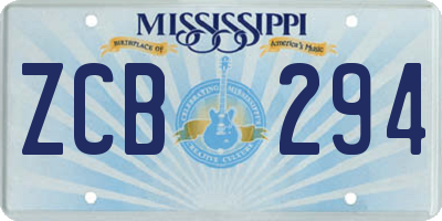MS license plate ZCB294