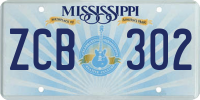 MS license plate ZCB302