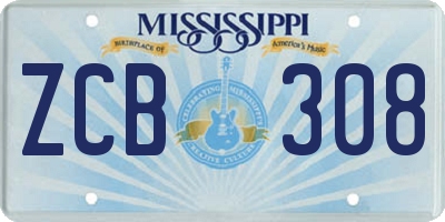 MS license plate ZCB308
