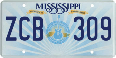 MS license plate ZCB309