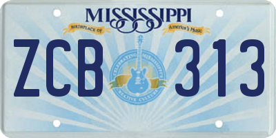 MS license plate ZCB313
