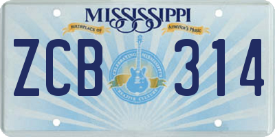 MS license plate ZCB314