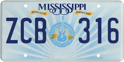 MS license plate ZCB316