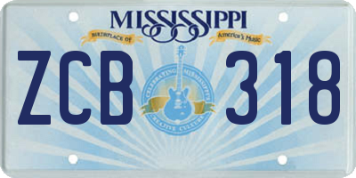 MS license plate ZCB318
