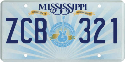 MS license plate ZCB321
