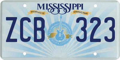 MS license plate ZCB323