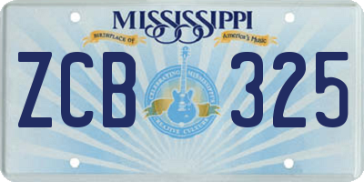MS license plate ZCB325