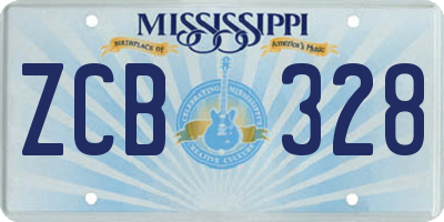 MS license plate ZCB328