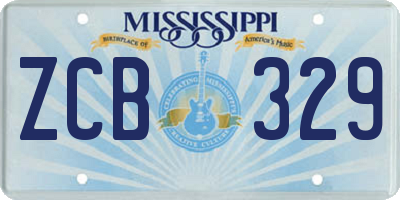 MS license plate ZCB329