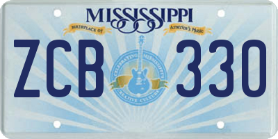 MS license plate ZCB330