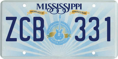 MS license plate ZCB331