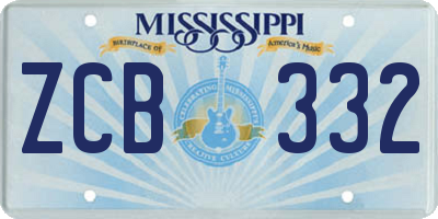 MS license plate ZCB332