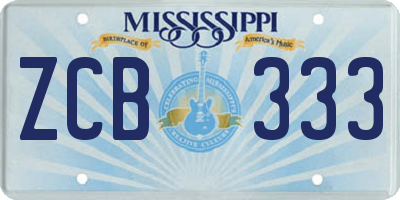 MS license plate ZCB333