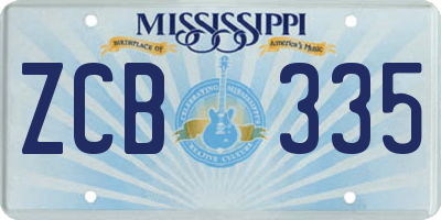 MS license plate ZCB335