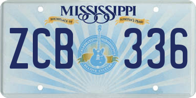MS license plate ZCB336