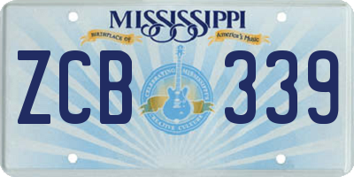 MS license plate ZCB339