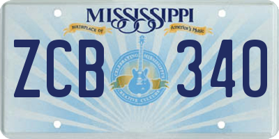 MS license plate ZCB340