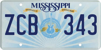MS license plate ZCB343