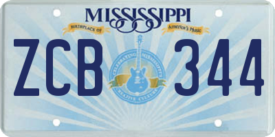 MS license plate ZCB344