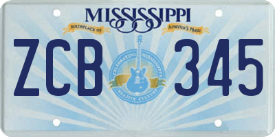MS license plate ZCB345