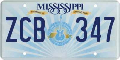 MS license plate ZCB347