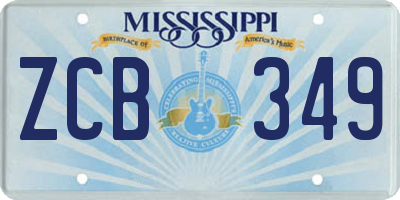MS license plate ZCB349